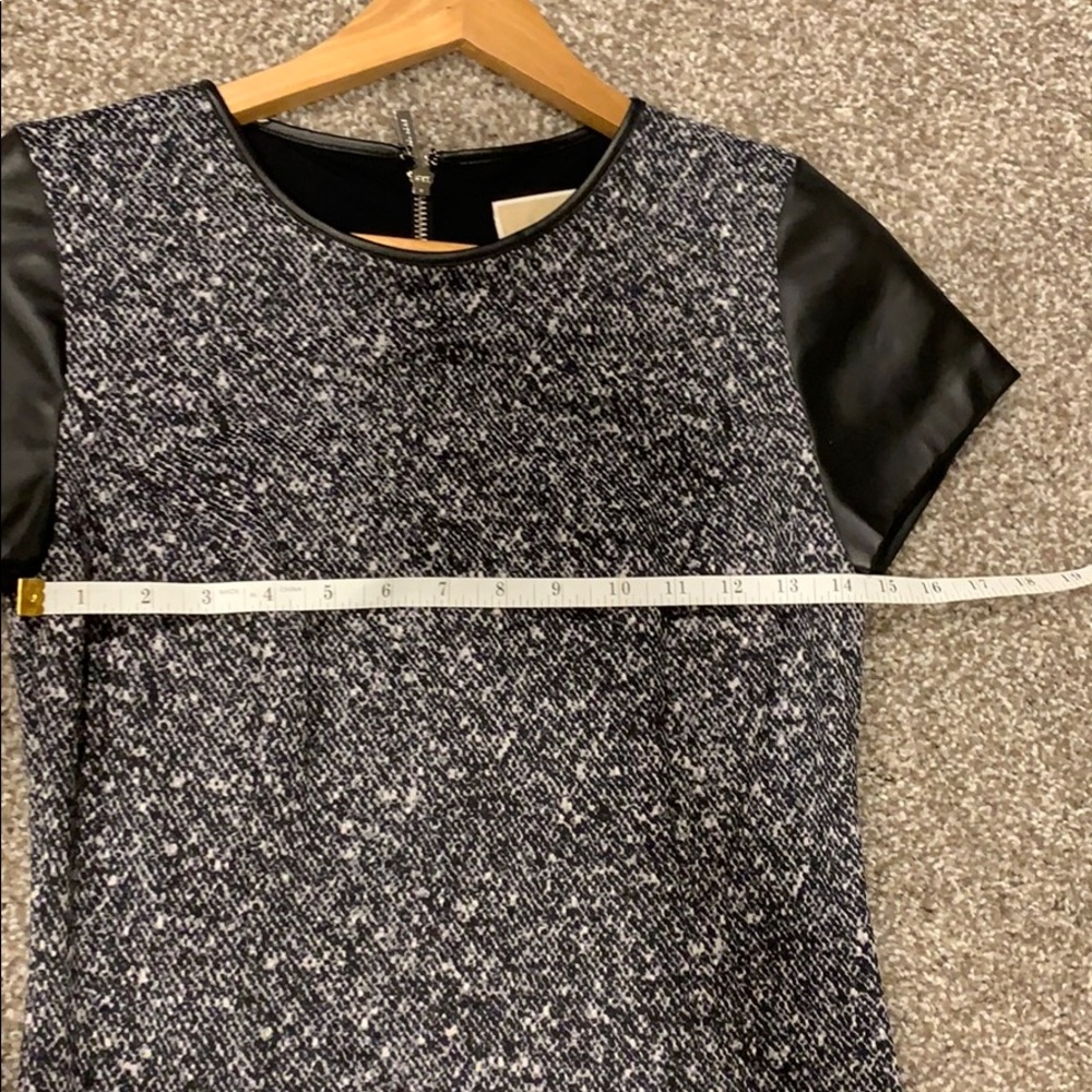 MICHAEL KORS Leather Sleeve Tweed Dress Size 2 - Picture 9 of 10